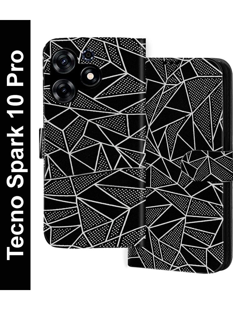     			Knotyy Black Flip Cover Artificial Leather Compatible For Tecno Spark 10 Pro ( Pack of 1 )