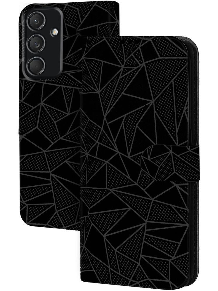     			Knotyy Black Flip Cover Artificial Leather Compatible For Samsung Galaxy M55 5G ( Pack of 1 )