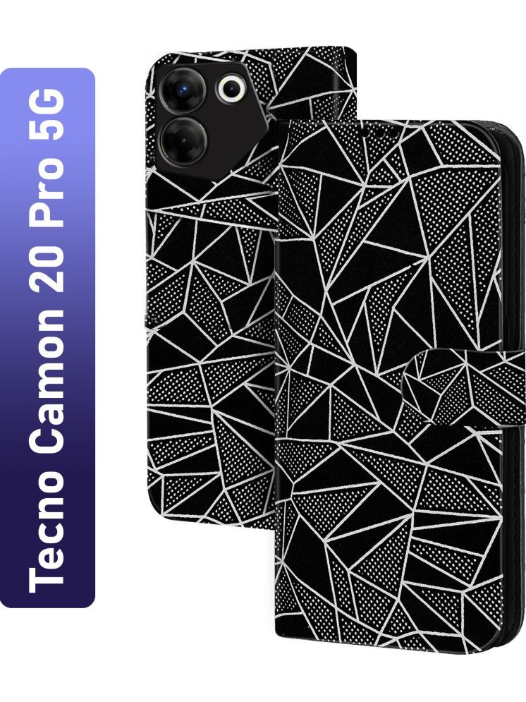     			Knotyy Black Flip Cover Artificial Leather Compatible For Tecno Camon 20 Pro 5G ( Pack of 1 )