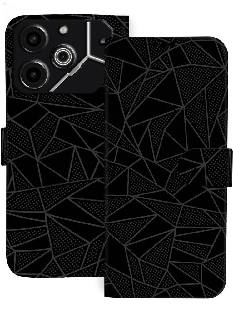     			Knotyy Black Flip Cover Artificial Leather Compatible For Tecno Pova 6 Pro 5G ( Pack of 1 )