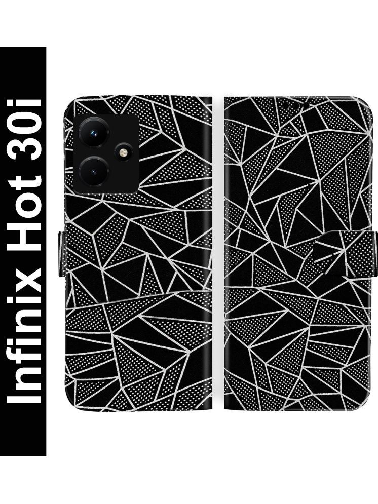     			Knotyy Black Flip Cover Artificial Leather Compatible For Infinix HOT 30i ( Pack of 1 )