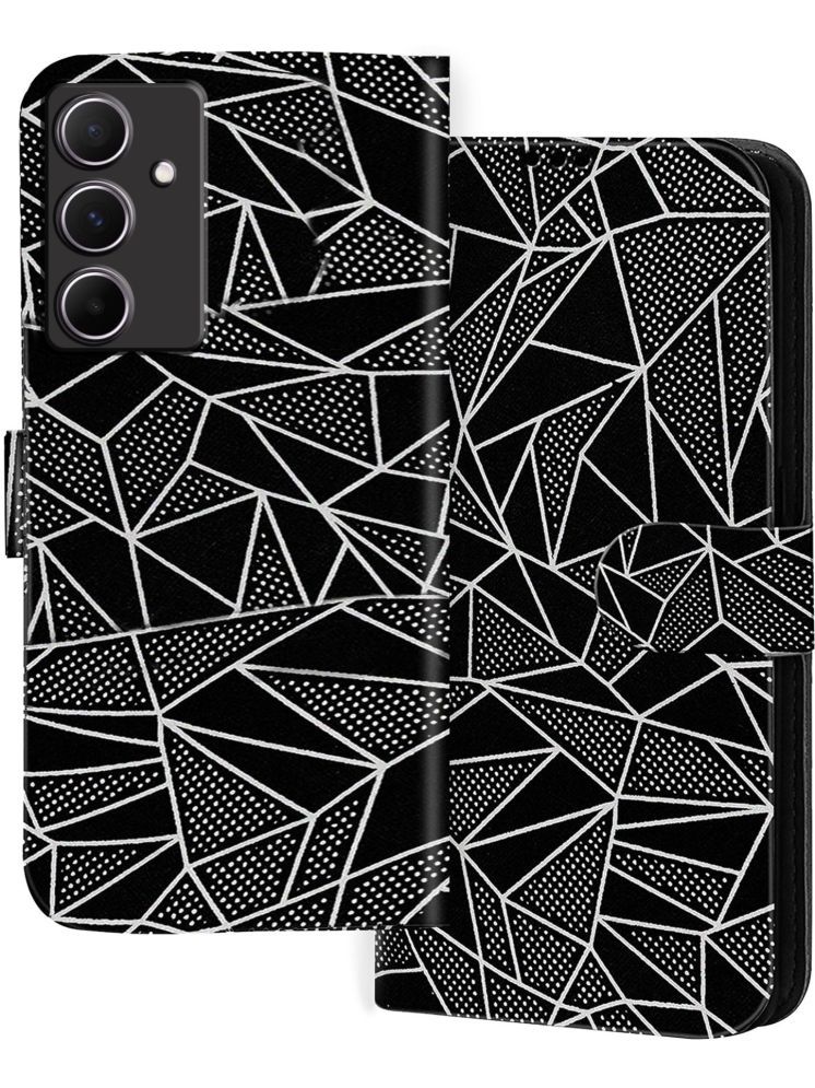     			Knotyy Black Flip Cover Artificial Leather Compatible For SAMSUNG Galaxy A55 5G ( Pack of 1 )