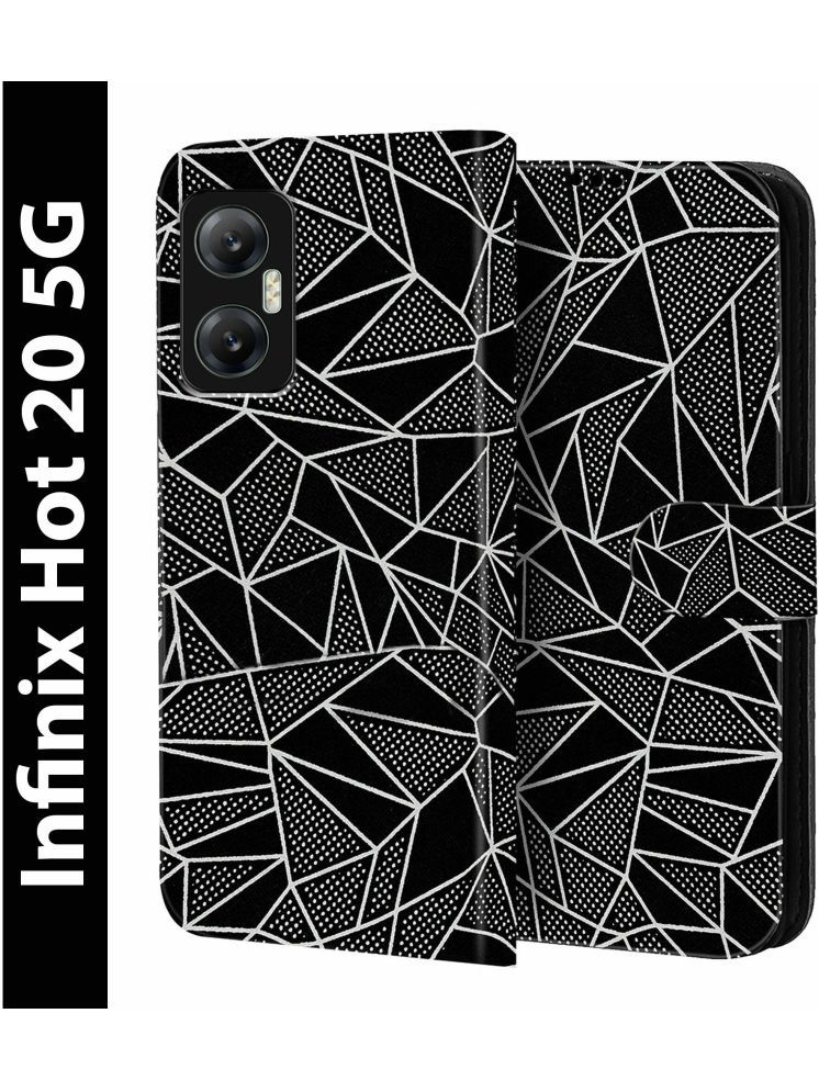     			Knotyy Black Flip Cover Artificial Leather Compatible For Infinix Hot 20 5G ( Pack of 1 )