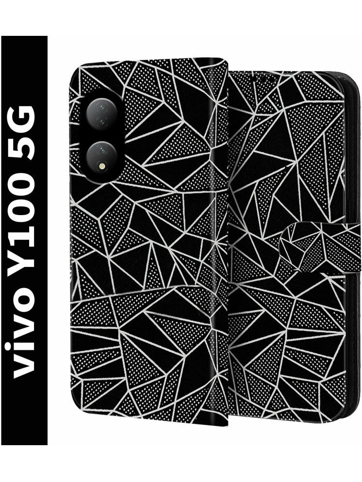     			Knotyy Black Flip Cover Artificial Leather Compatible For Vivo Y100 ( Pack of 1 )