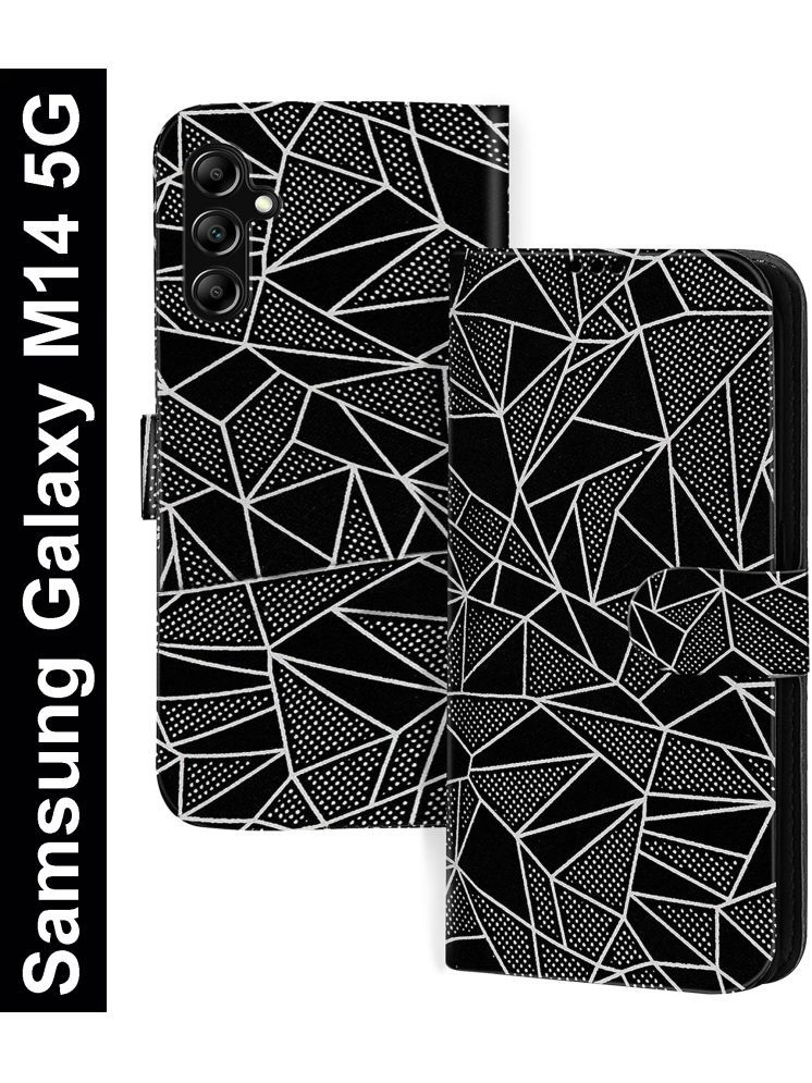     			Knotyy Black Flip Cover Artificial Leather Compatible For Samsung Galaxy M14 5G ( Pack of 1 )