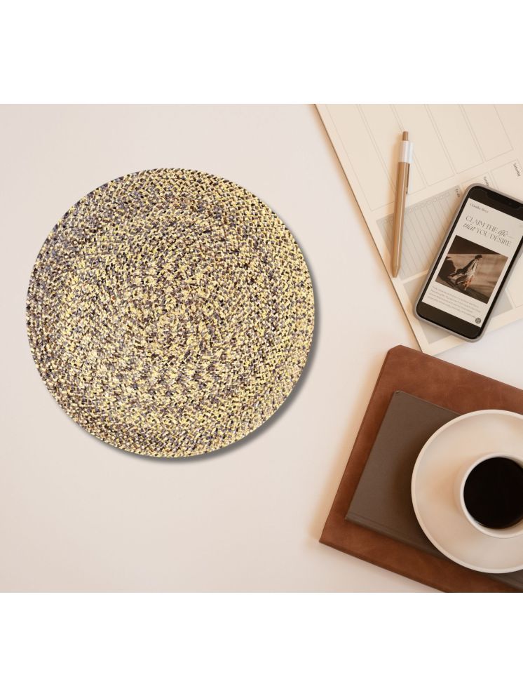     			LADLI JEE Polyester Solid Round Table Mats ( 38 cm x 38 cm ) Pack of 1 - Brown