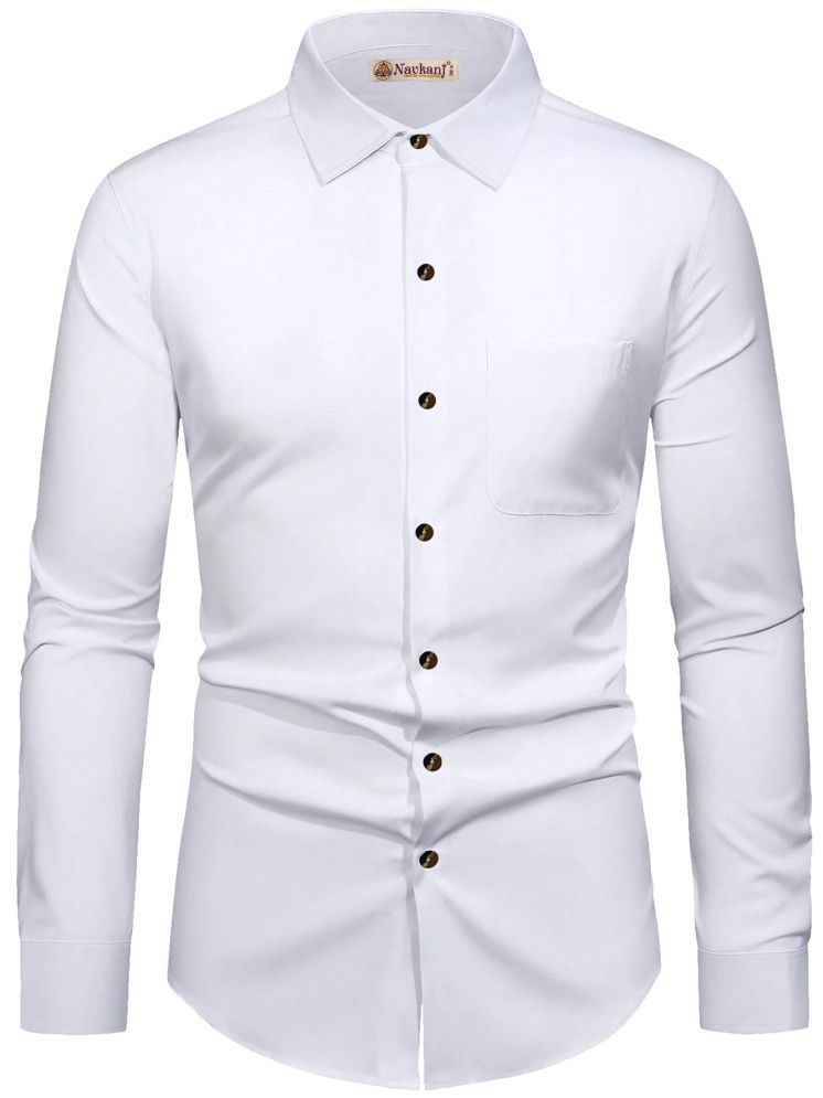     			Navkanj Cotton Slim Fit Full Sleeves Men's Formal Shirt - White ( Pack of 1 )