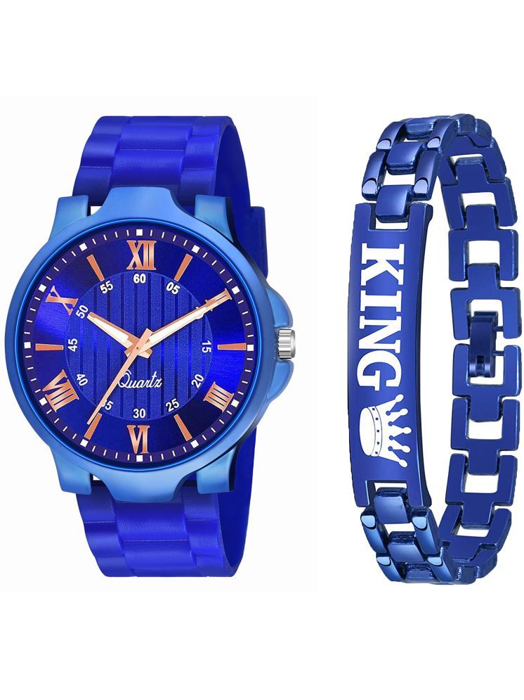     			NiyatiNx Blue Silicon Analog Men's Watch