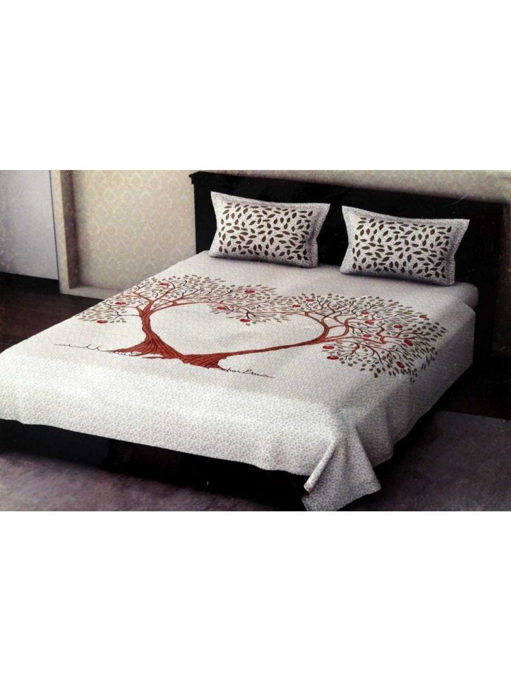     			PETROSOLY Cotton 1 Double King Bedsheet with 2 Pillow Covers ( White )