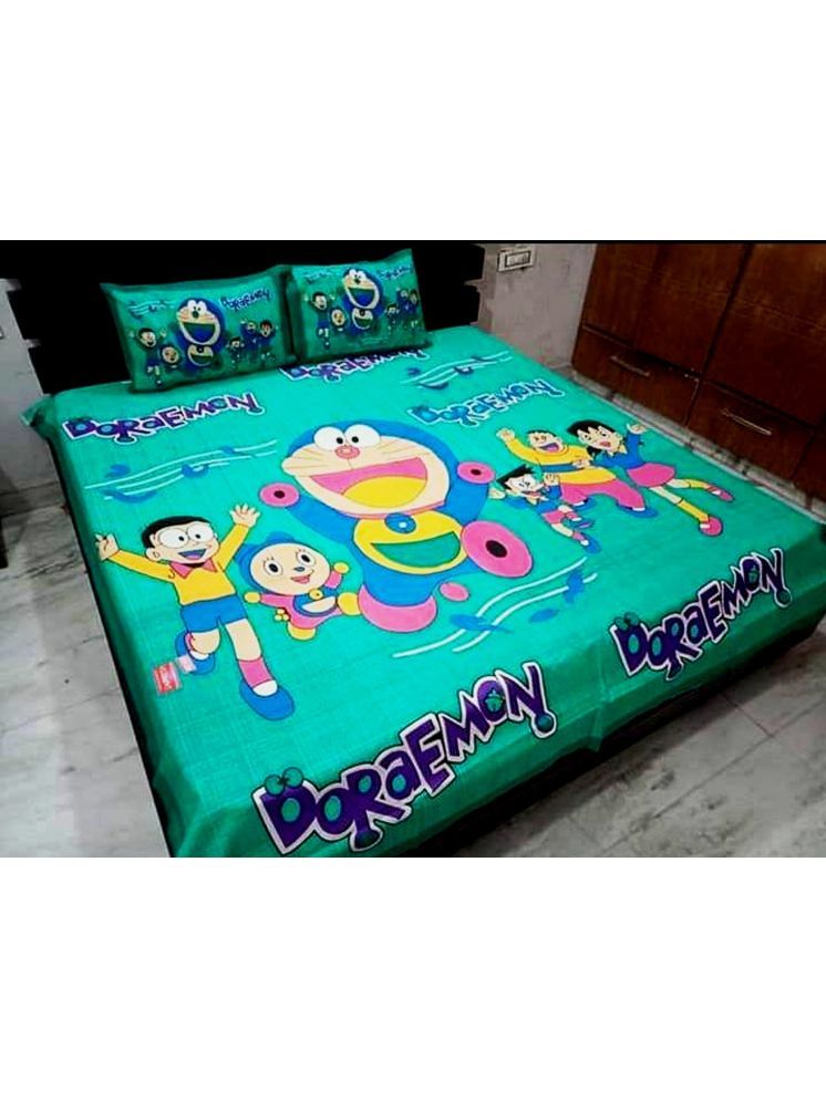     			PETROSOLY Cotton 1 Double Queen Bedsheet with 2 Pillow Covers ( Green )