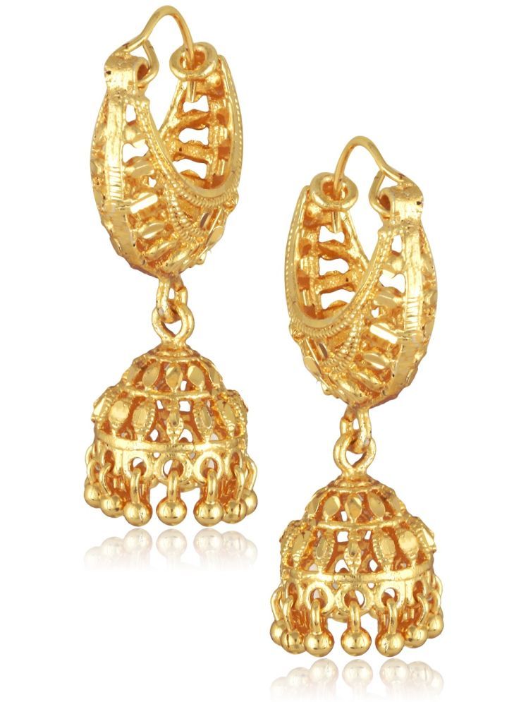     			VIVASTRI Golden Jhumki Earrings ( Pack of 1 )