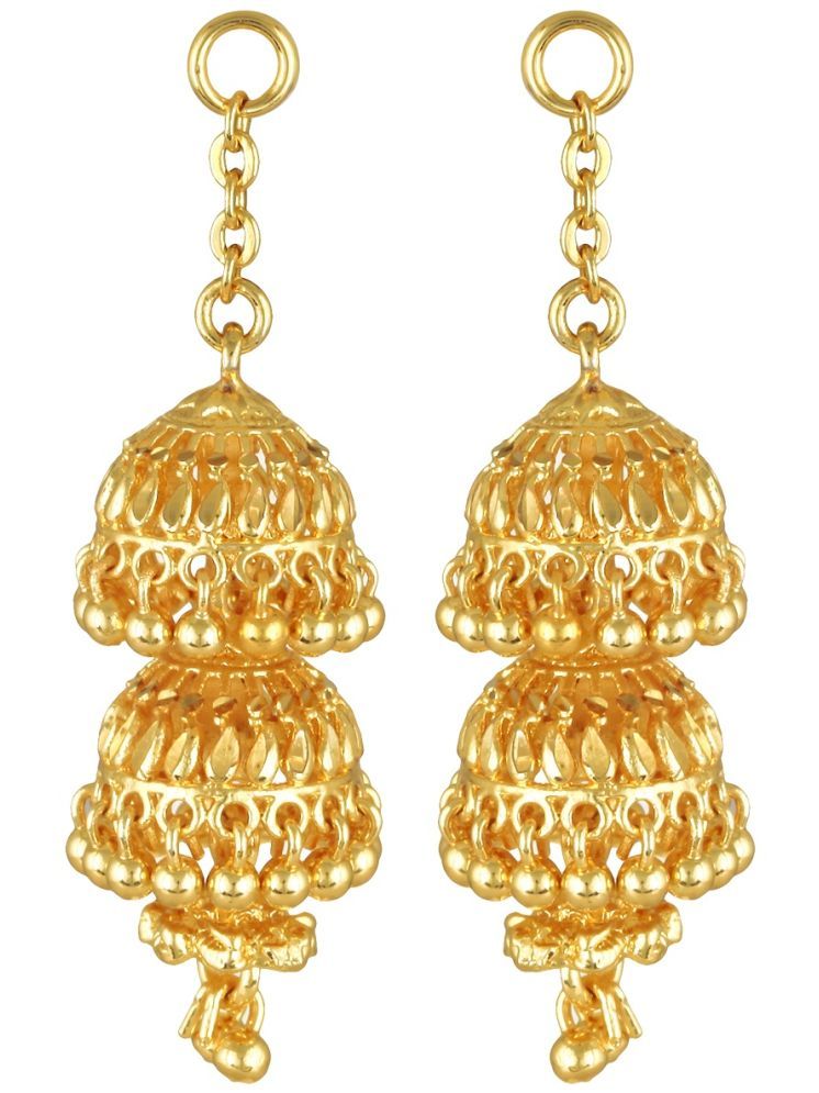     			VIVASTRI Golden Jhumki Earrings ( Pack of 1 )