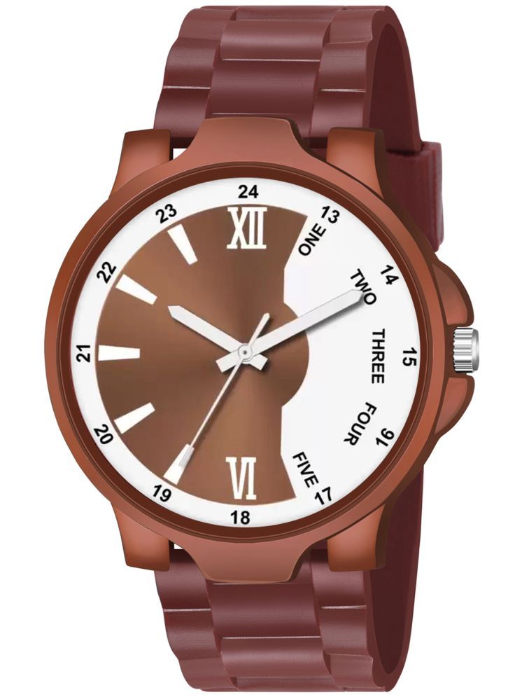     			niyatifab Brown Silicon Analog Men's Watch