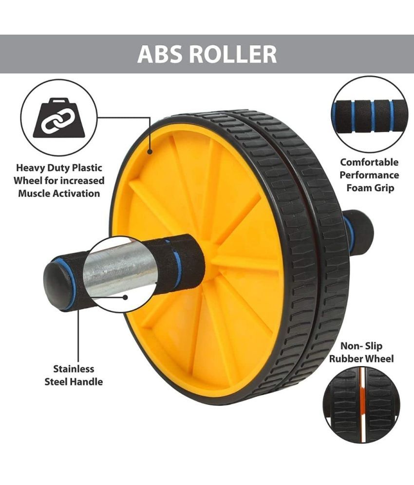     			2 Wheel AB Roller with Knee Pad and Anti-Slip Handles - Perfect Abdominal Core Carver Fitness Workout for Abs - Home Gym