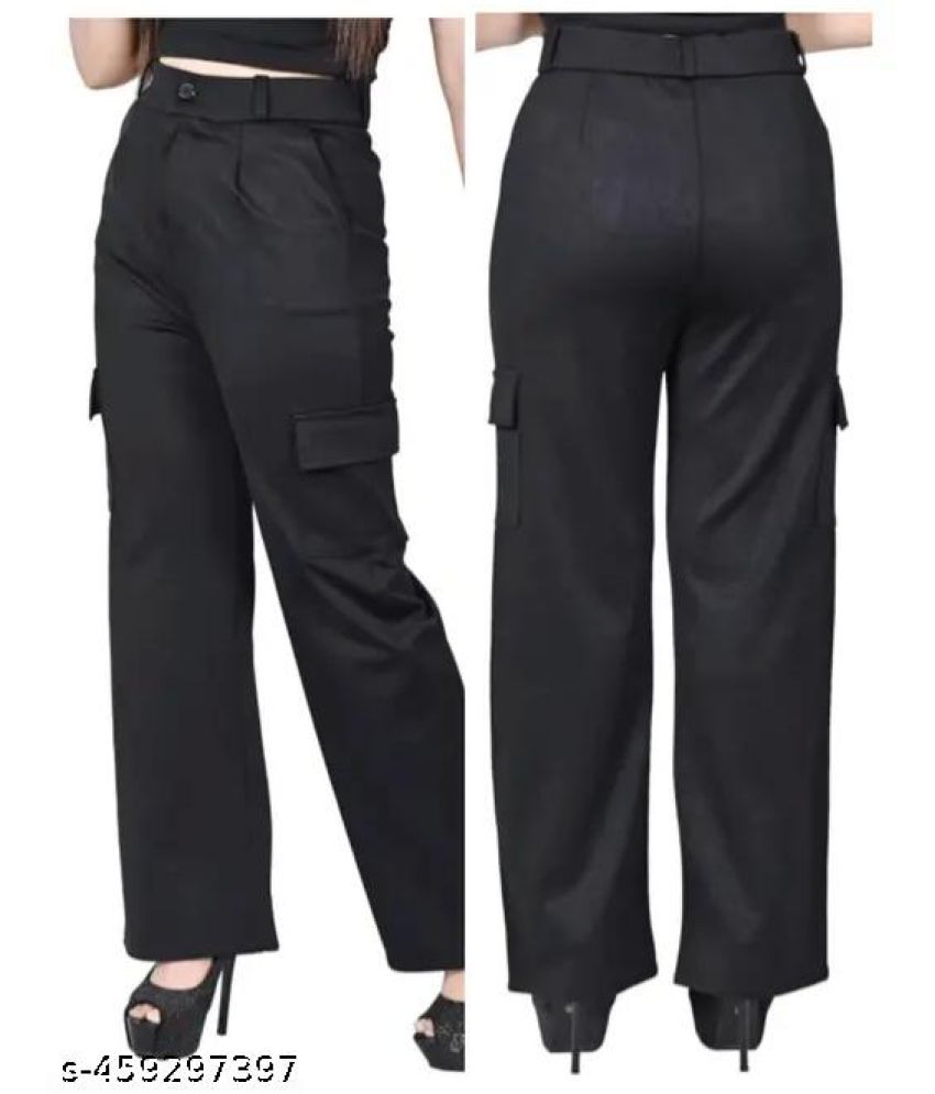     			ANARA FASHION Pack of 1 Polyester Regular Women's Casual Pants ( Black )