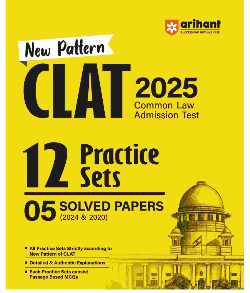     			Arihant CLAT (Common Law Admission Test) 2025 | 12 Practice Sets & 05 Solved Papers (2024 - 2020)