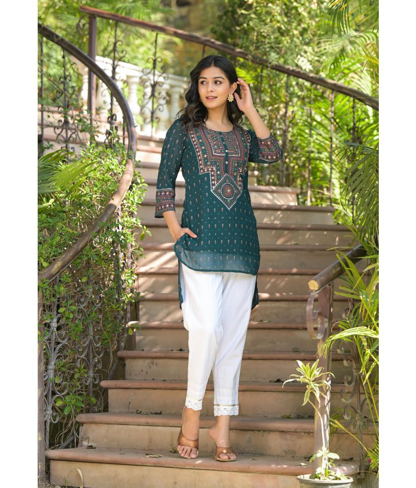     			Juniper Green Georgette Women's Tunic ( Pack of 1 )