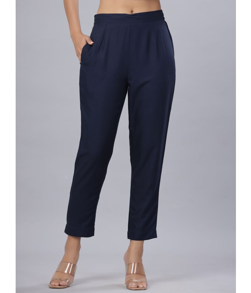     			Juniper Pack of 1 Rayon Regular Women's Casual Pants ( Navy )