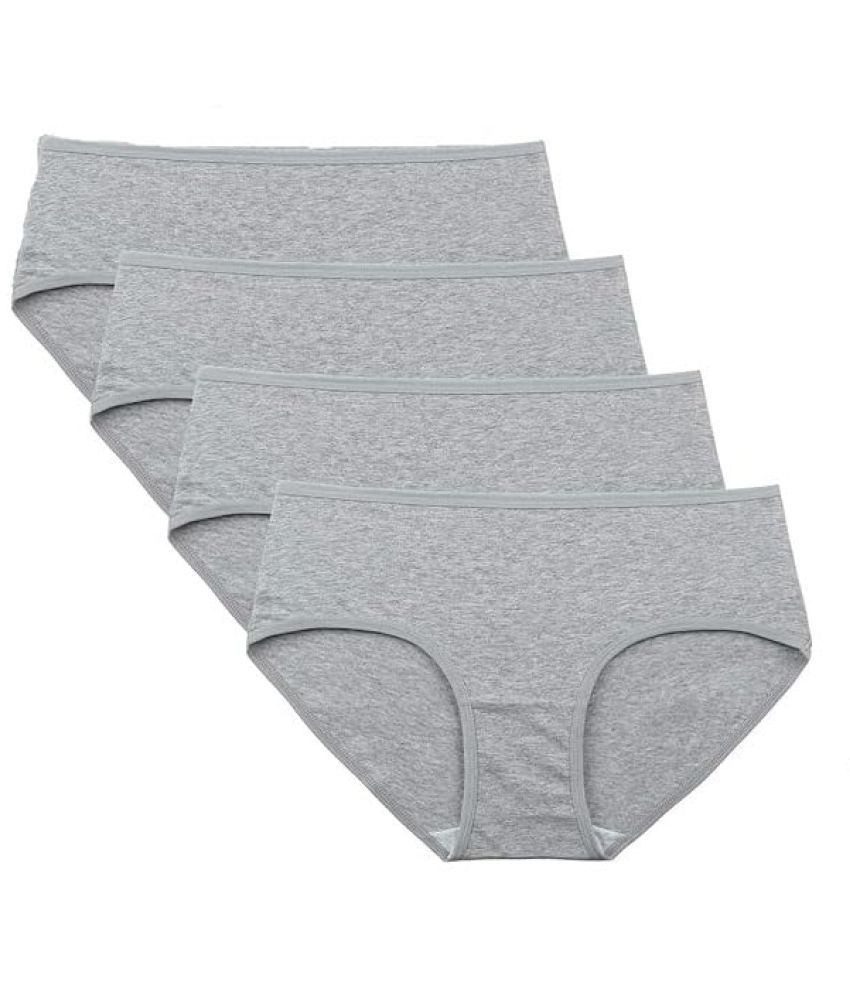     			Louis Craft Pack of 4 Cotton Hipster For Women ( Grey )