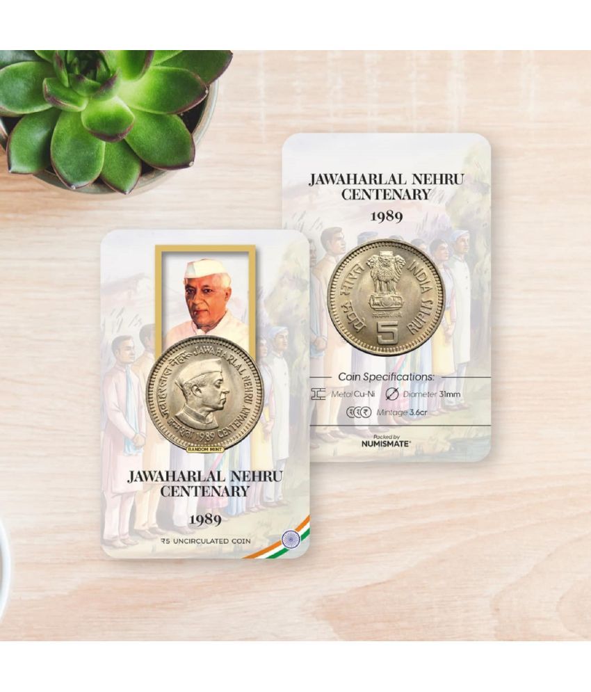     			Rs.5 Jawahar Lal Nehru Commemorative Coin Card – Special Edition