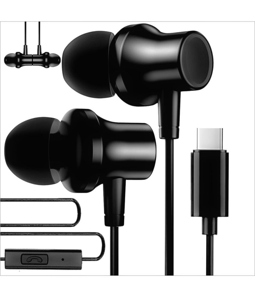     			Tecsox Bassbuds Type C Wired Earphone In Ear Magnetic Earpeice Black