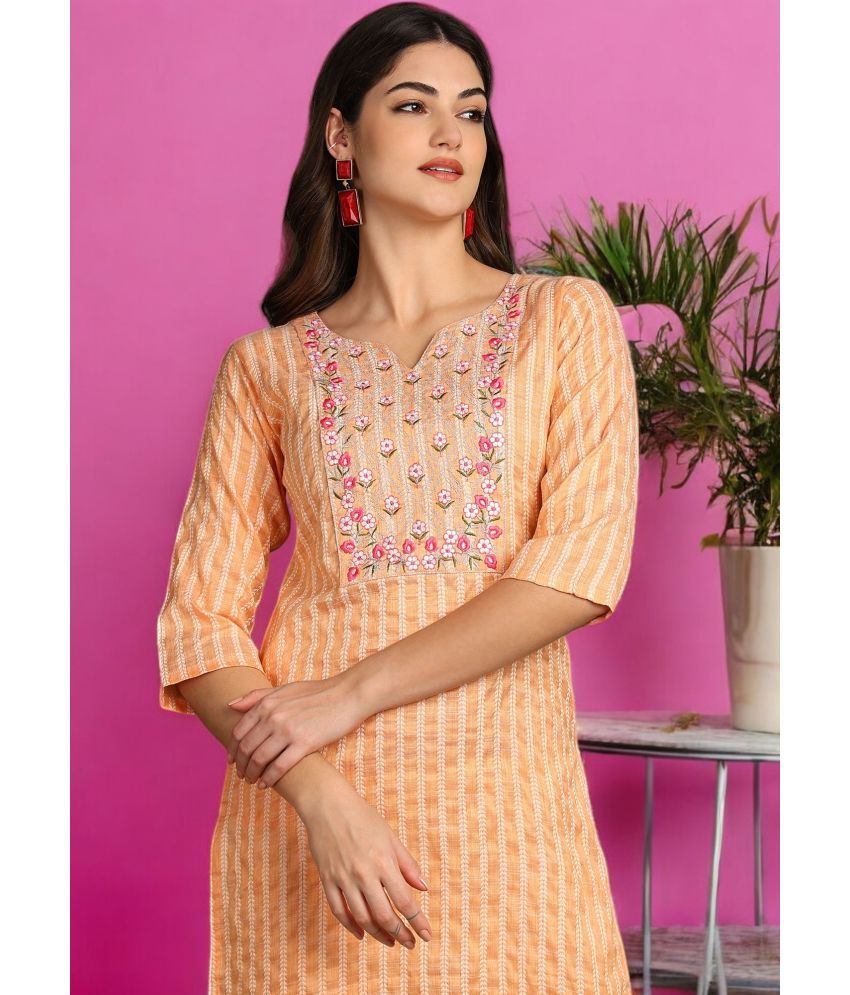     			VINHSCAPE Pack of 1 Cotton Embroidered A-line Women's Kurti - ( Multicolor )