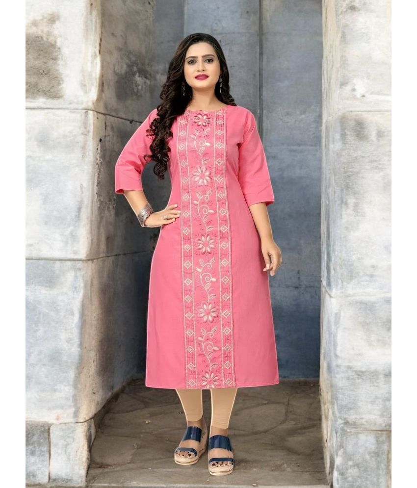     			VINHSCAPE Pack of 1 Cotton Embroidered Anarkali Women's Kurti - ( Multicolor )