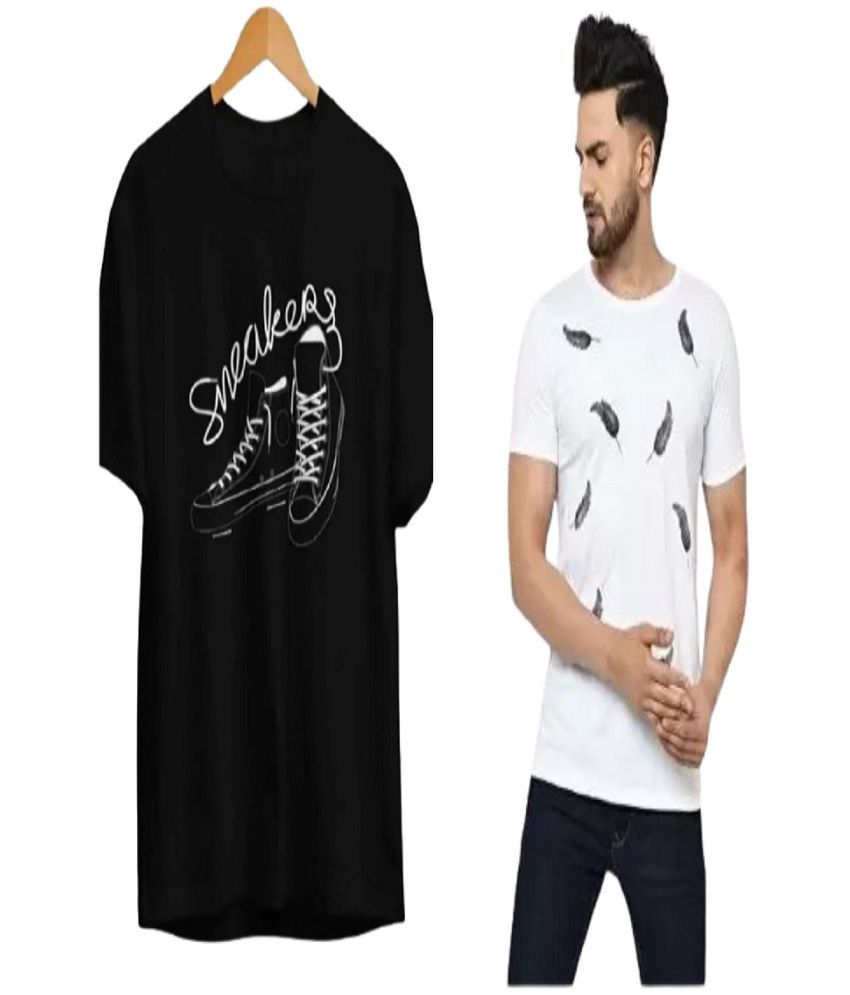     			attitude start of fashion Polyester Regular Fit Printed Half Sleeves Men's Round T-Shirt - White ( Pack of 2 )