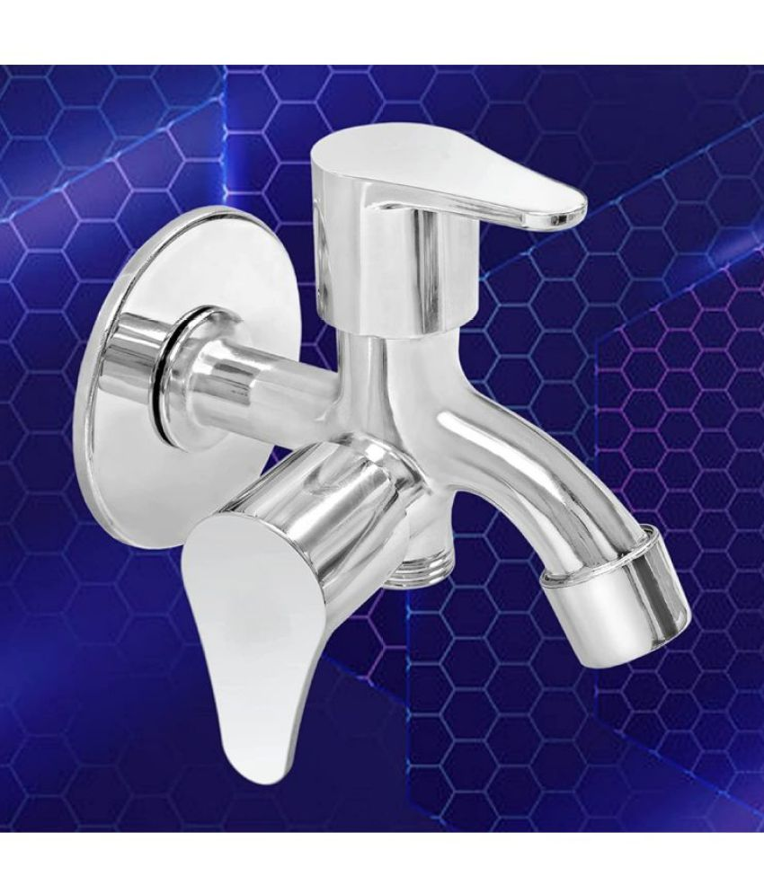     			Bathfax FUSION ZINC ALLOY TWO WAY BIB TAP (PACK OF 1) Steel Toilet Tap (2 in 1 Cock)