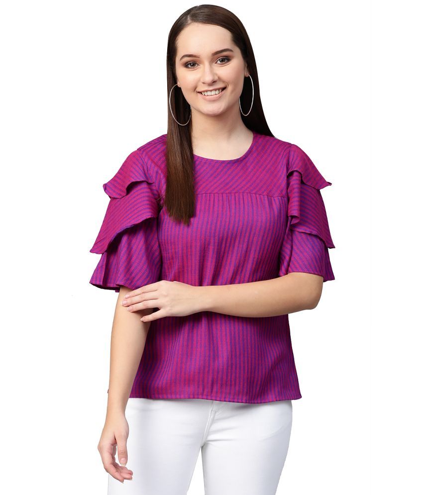     			Yash Gallery Purple Rayon Women's Regular Top ( Pack of 1 )