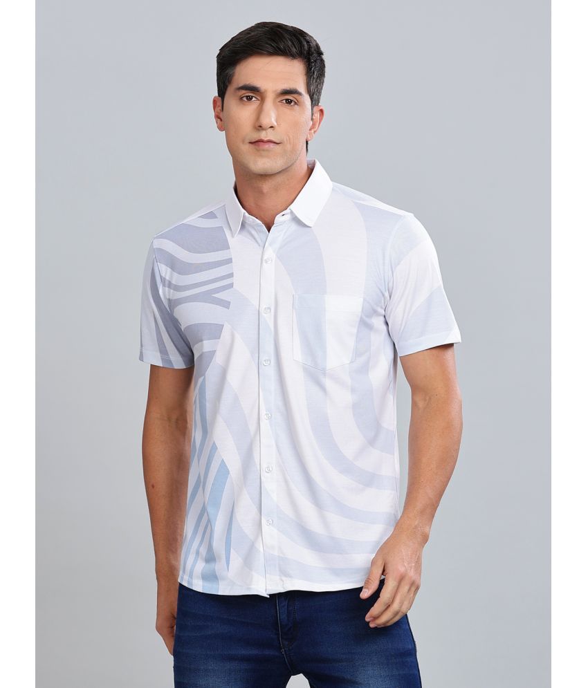     			BULLMER Cotton Blend Regular Fit Printed Half Sleeves Men's Casual Shirt - White ( Pack of 1 )