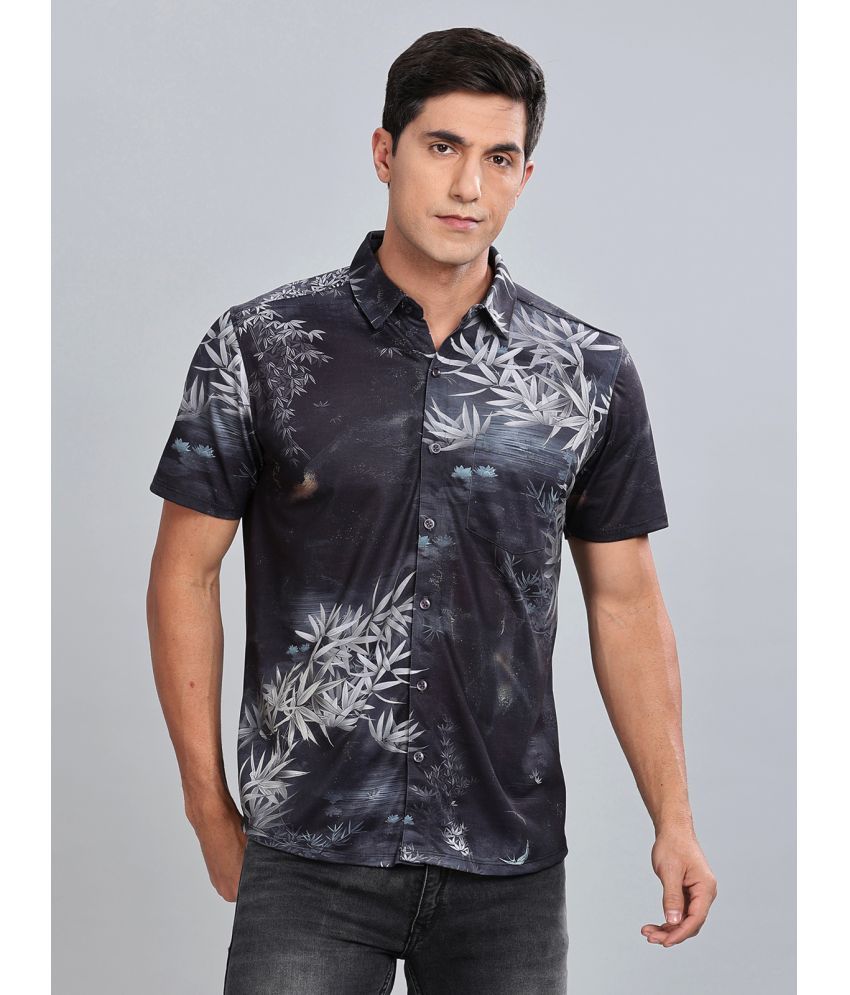     			BULLMER Cotton Blend Regular Fit Printed Half Sleeves Men's Casual Shirt - Black ( Pack of 1 )