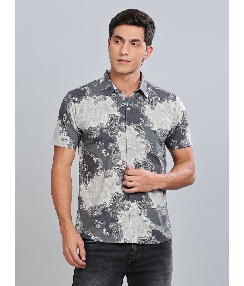     			BULLMER Cotton Blend Regular Fit Printed Half Sleeves Men's Casual Shirt - Olive ( Pack of 1 )