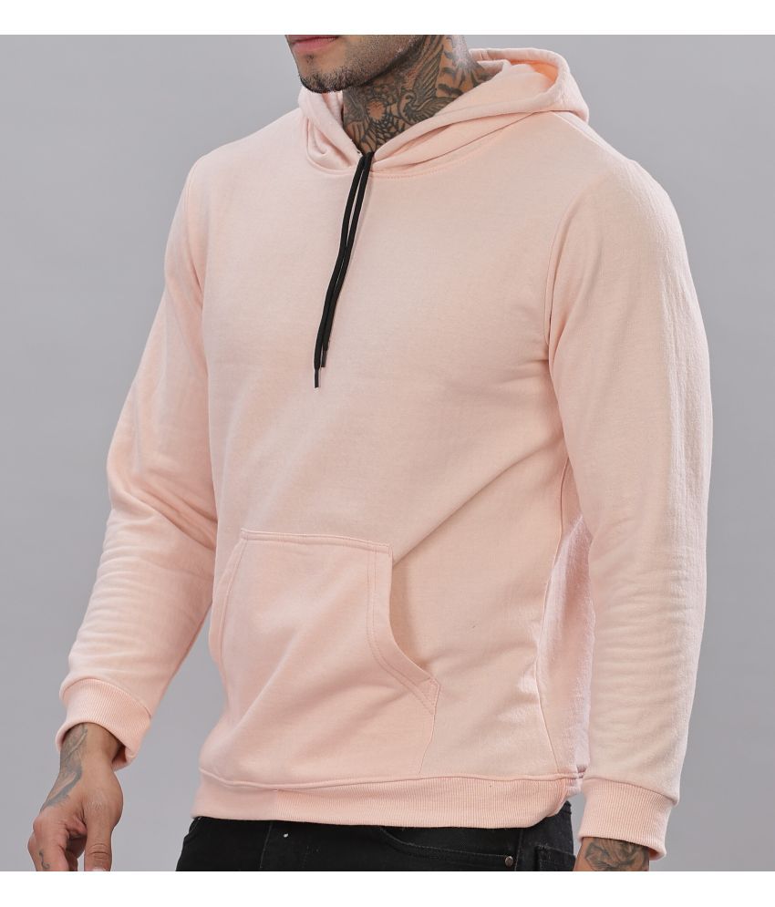     			FABRIPPLE Fleece Hooded Men's Sweatshirt - Peach ( Pack of 1 )