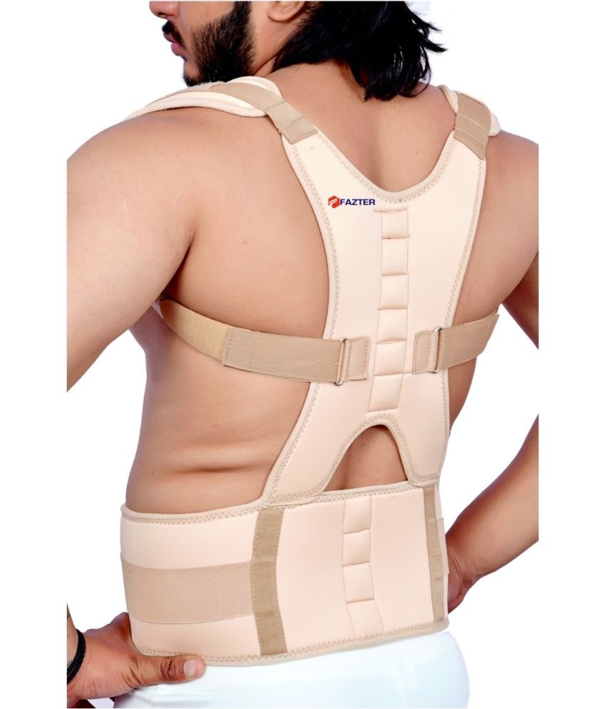     			FAZTER Premium magnetic Posture corrector belt , Adjustable Posture Correction Posture Corrector (Beige)