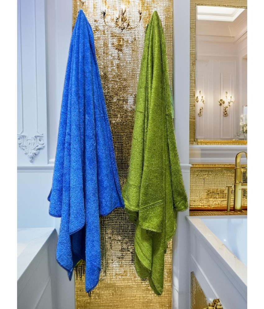     			Finesse Decor Pack of 2 Microfibre 325 -GSM Bath Towel ( Sea Green )