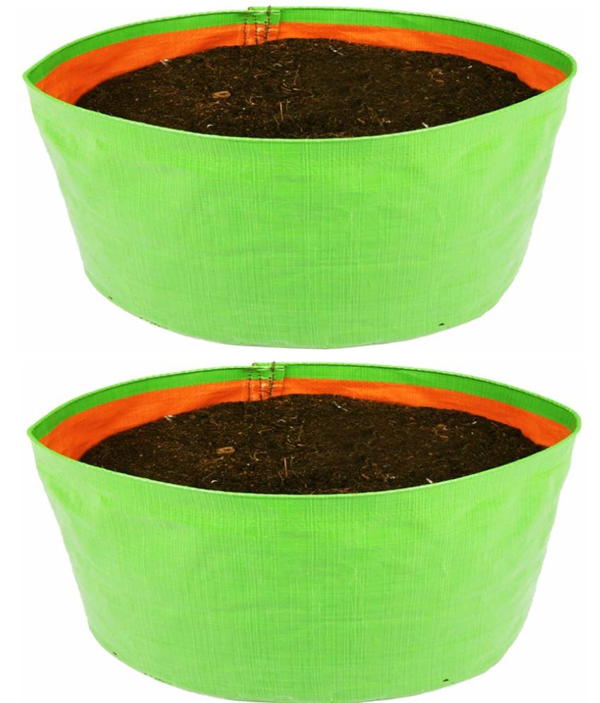     			Grosva Green Plastic Planting Bags ( Pack of 2 )