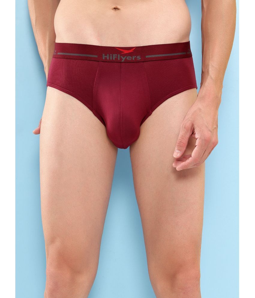     			Hiflyers Pack of 1 Modal Briefs For Men's ( Maroon )