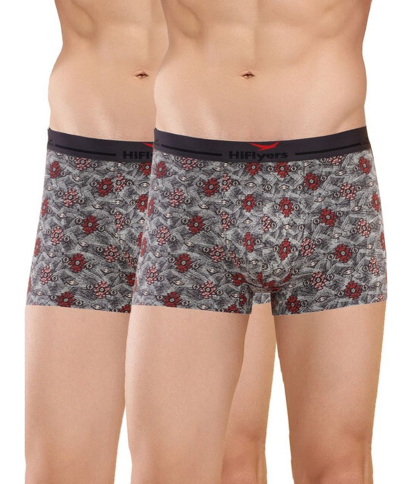     			Hiflyers Pack of 2 Cotton Blend Trunks For Men's ( Grey )