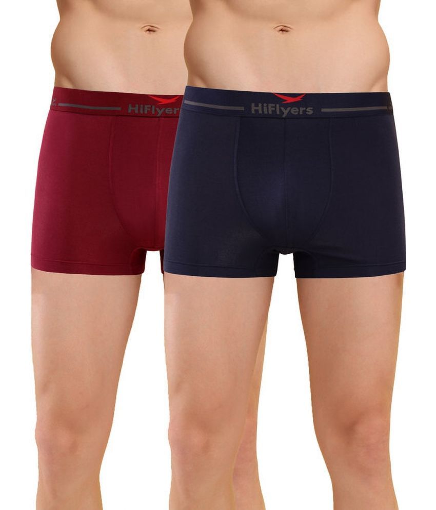     			Hiflyers Pack of 2 Modal Trunks For Men's ( Maroon )