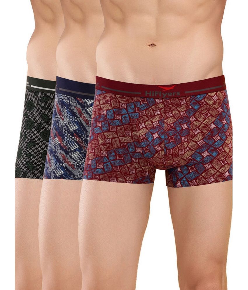     			Hiflyers Pack of 3 Cotton Blend Trunks For Men's ( Maroon )