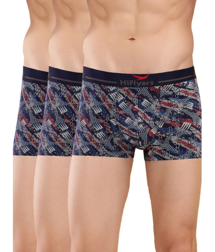     			Hiflyers Pack of 3 Cotton Blend Trunks For Men's ( Blue )