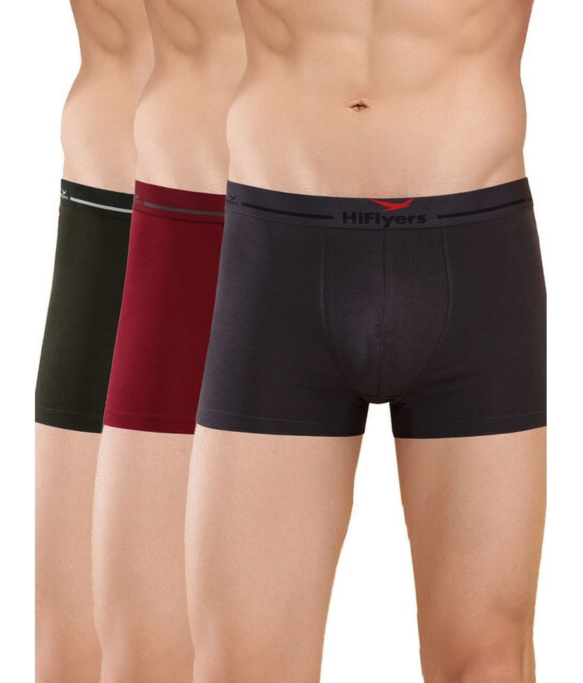     			Hiflyers Pack of 3 Cotton Blend Trunks For Men's ( Grey )