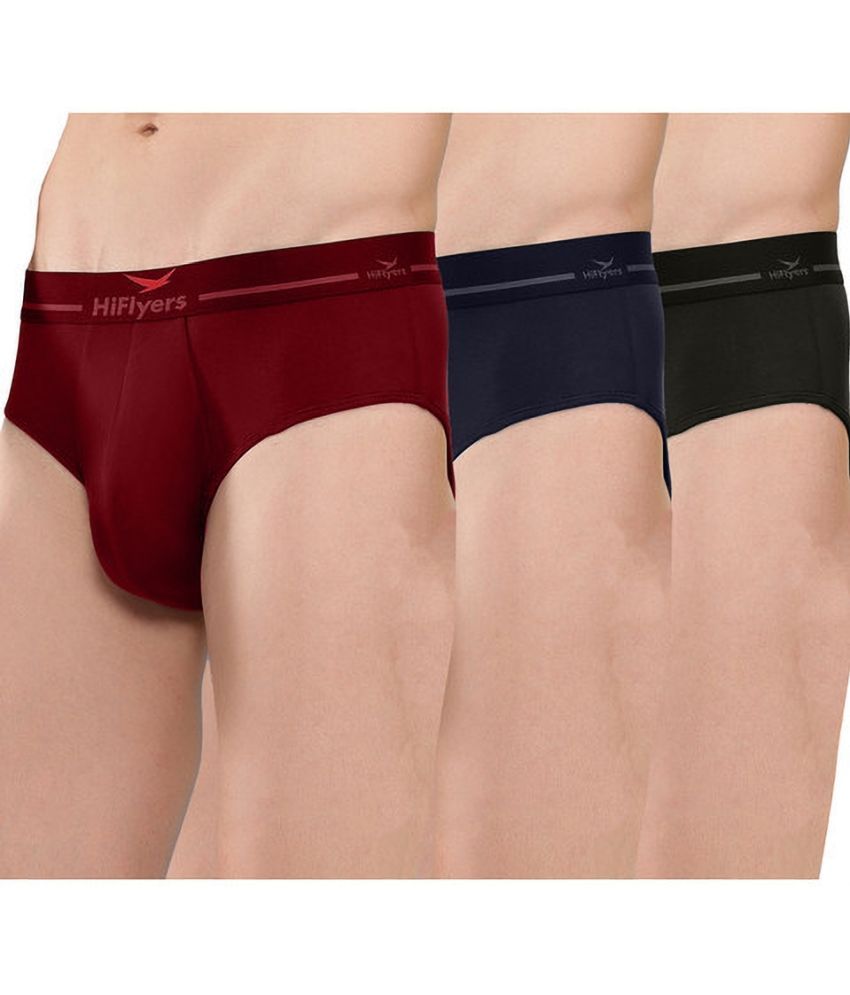     			Hiflyers Pack of 3 Modal Briefs For Men's ( Maroon )