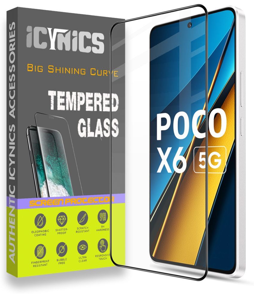     			Icynics Tempered Glass Compatible For Poco X6 5G ( Pack of 1 )