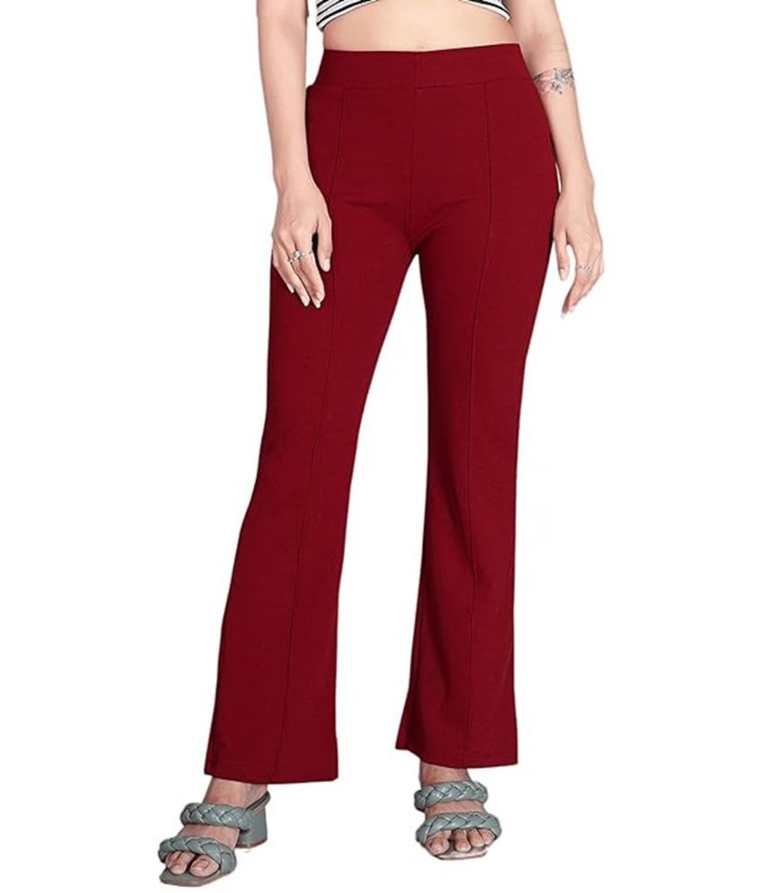     			Westchic Pack of 1 Lycra Straight Women's Casual Pants ( Maroon )