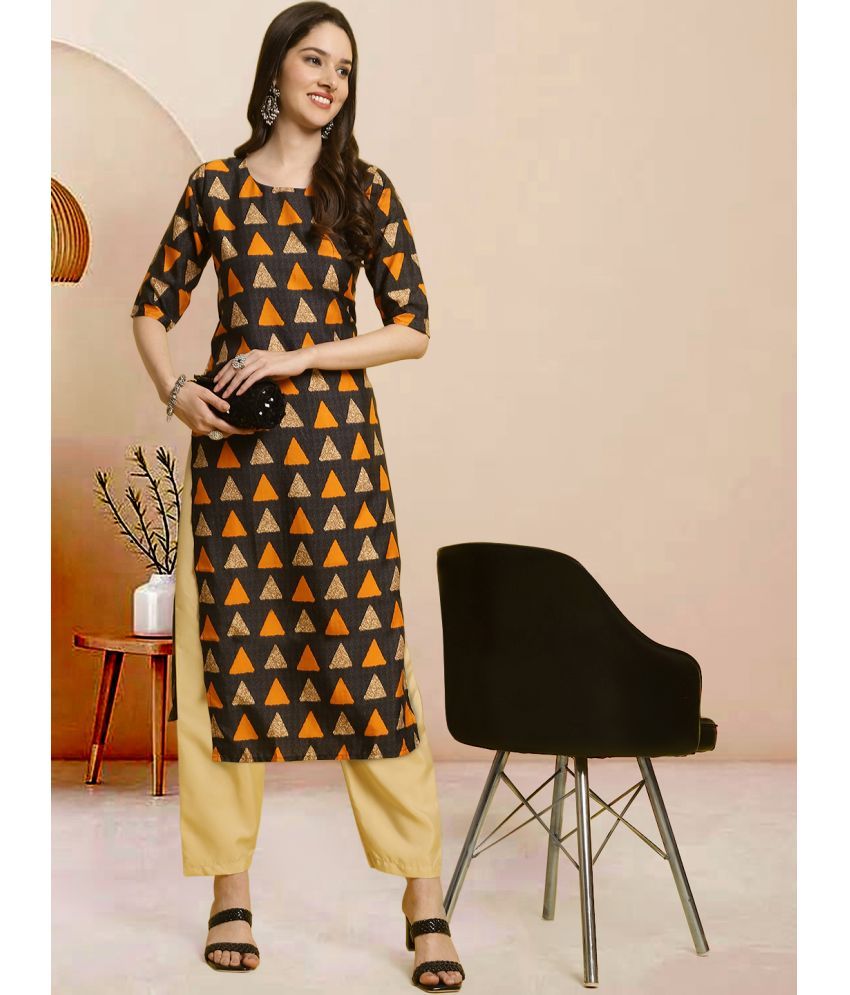     			1 Stop Fashion Pack of 1 Crepe Printed Straight Women's Kurti - ( Multicolor )