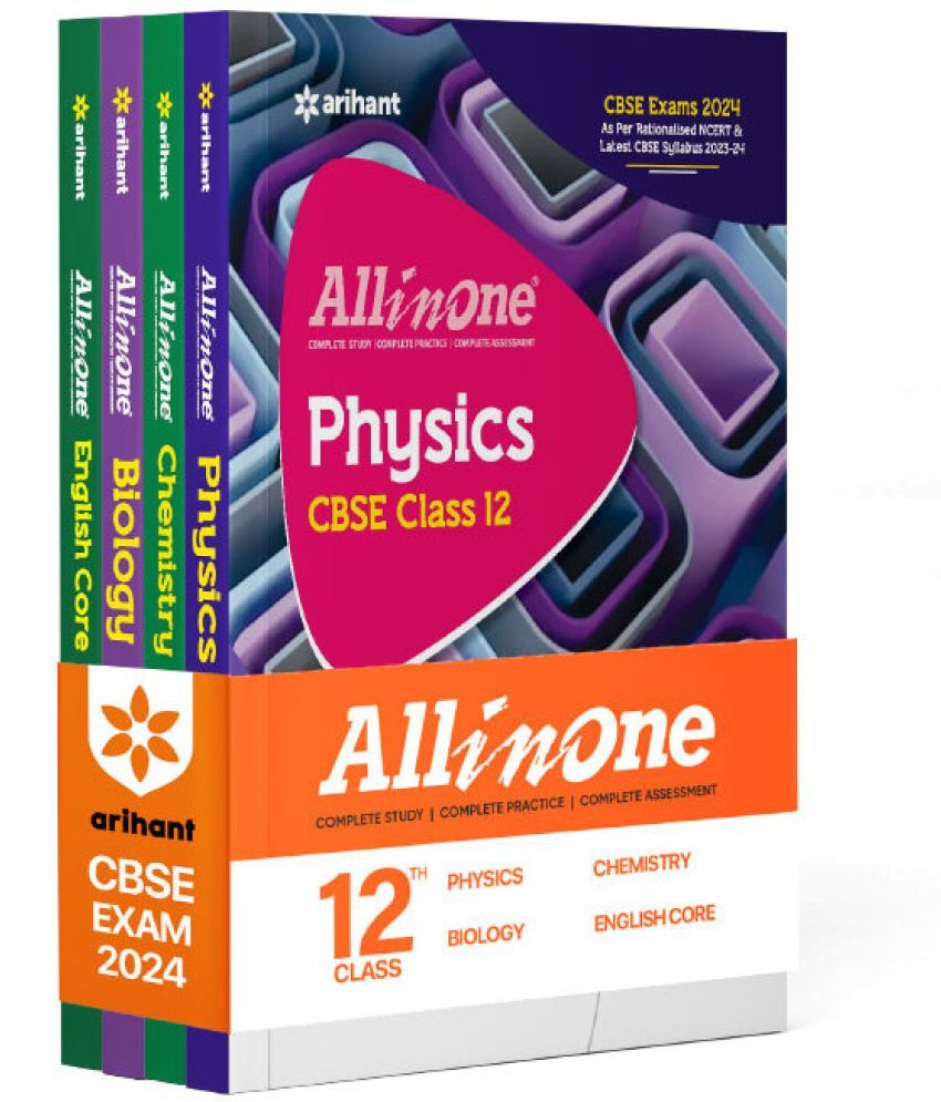     			Arihant All In One Class 12th Physics, Chemistry, Biology, English Core for CBSE Exam�2024 (Set of 4 Books)