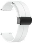 ACM Watch Strap Silicone Belt Magnetic Clasp 22mm compatible with Fastrack Revoltt X2 Smartwatch Sports Hook Band White