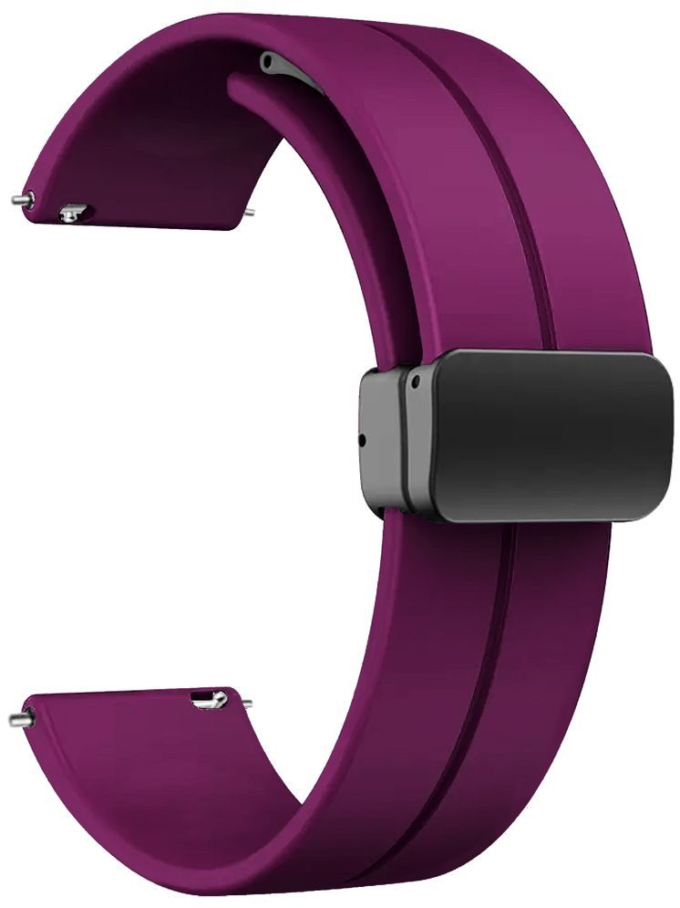     			ACM Watch Strap Silicone Belt Magnetic Clasp 22mm compatible with Boat Lunar Embrace Smartwatch Sports Hook Band Purple